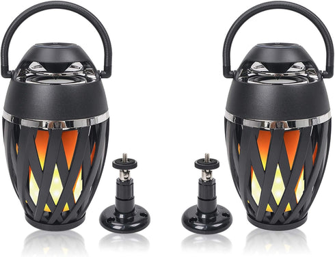 Sound Town 2-Pack Portable Bluetooth Speakers with LED Lights, True Wireless Stereo, Wall Mount Brackets (OPIK-F1-PAIR)
