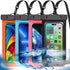 4 Pack Multicolor Universal Waterproof Phone Pouch, Large Dry Bag for Apple iPhone, Samsung, up to 7.5"