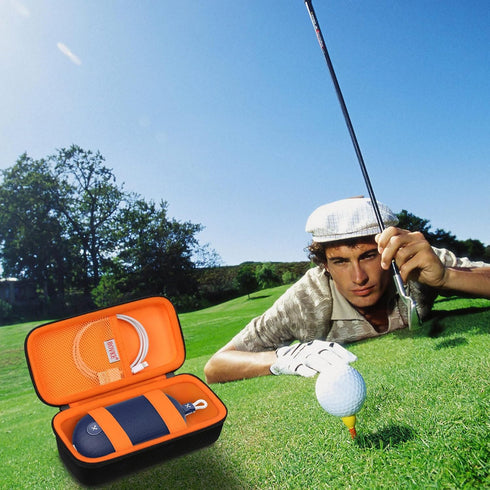 BOVKE Carrying Case for Blue Tees Golf Player Go Compact GPS Speaker, Portable Bluetooth Music & Audible GPS, Black