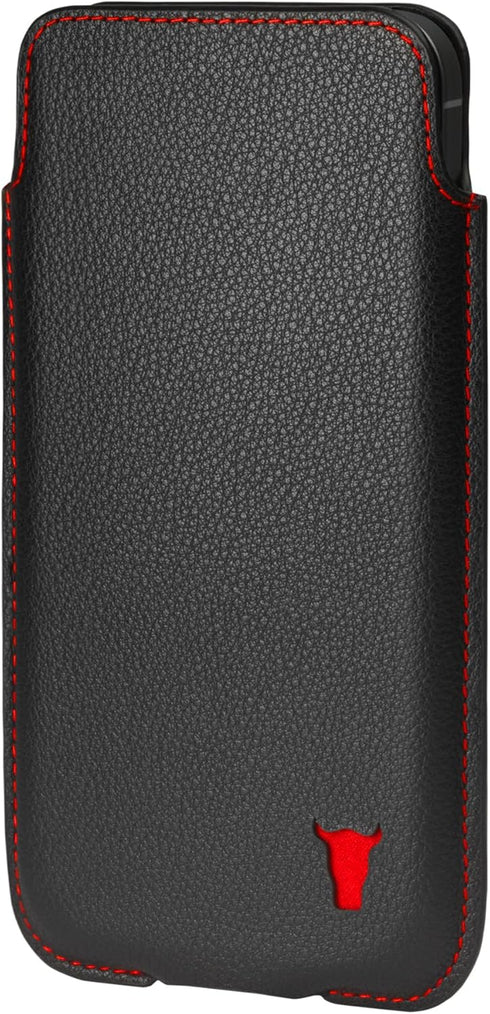TORRO Black Genuine Leather Phone Sleeve Case for iPhone - 6.3/6.1 Inch Screen Size