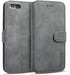 UEEBAI Luxury PU Leather Wallet Flip Cover Case for iPhone SE 2022/7/8/SE 2020 - Grey, Magnetic Stand Folio Protection