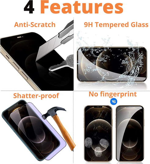 IceSword iPhone 12 Pro Max Anti Blue Light Screen Protector - 6.7”, Shatterproof, 9H Hardness, Bubble Free, Eye