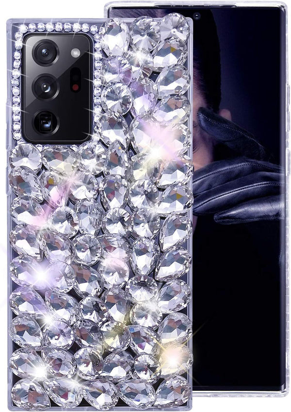 Bonitec 3D Glitter Sparkle Bling Case for Samsung Galaxy Note 20 Ultra 5G, Luxury Shiny Crystal Rhinestone Diamond