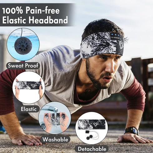 LC-dolida Bluetooth 5.2 Sleep Headphones, Wireless Headband Earphones, Sleep Mask for Sports, Gifts, Yoga, Travel