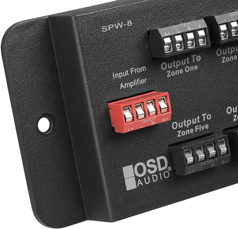 SPW8 Whole House Audio 8-Zone Speaker Distribution Panel, Single Audio Input 300W Per Channel