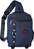 Backpack Large Sling Bag Laptop Cross Body Messenger Bag Shoulder Travel Rucksack (C- Blue)