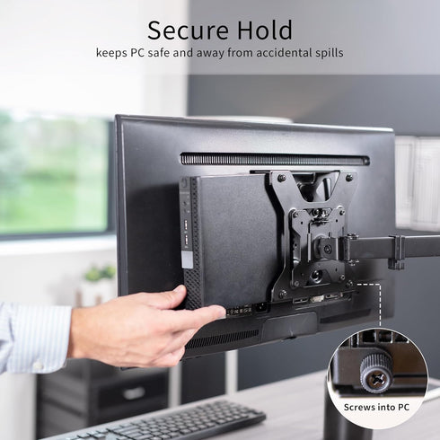 VIVO Mount-DLMM2 Behind Monitor Mini PC VESA Mount Designed for Dell OptiPlex Micro CPU, Monitor Arm Computer Holder