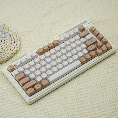 Tiramisu Theme Dye Sub PBT Keycaps - MA Profile 129 Keys Dye Sublimation PBT Custom Keycaps for Cherry Gateron MX