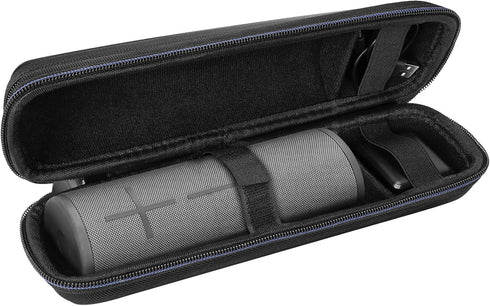 Linkidea Speaker Carrying Case for Ultimate Ears Boom 3 Wireless Bluetooth Speaker Case, Replacement Hard Shell Protective Travel Bag with Cable, Charger Storage (Black)
