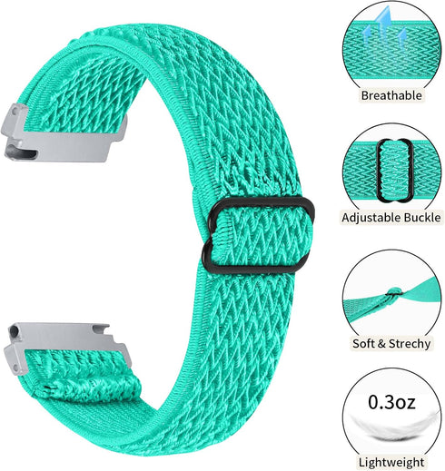 RuenTech 2 Pack Elastic Bands Compatible for OYV TGW008/Kuizil T70 Smart Watch Band, Adjustable Nylon Straps Replacement Wristbands for Kuizil T70 Smartwatch