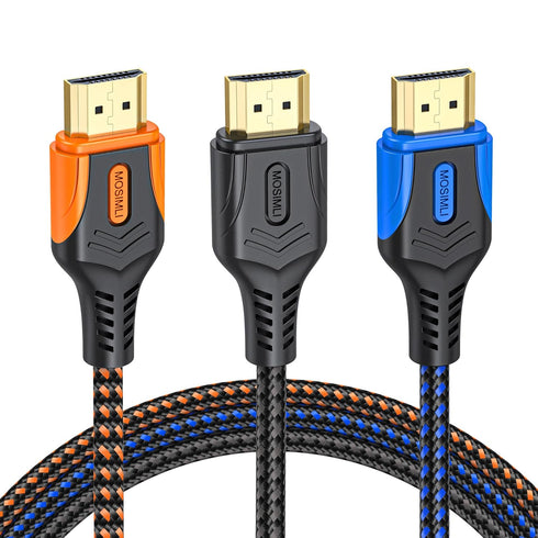 4K HDMI Cable 3FT 3-Pack(Tri-Color), High Speed 18Gbps HDMI 2.0 Cable with