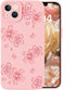 Compatible with iPhone 13 Case - Cute Butterfly Flowers Engraved Soft Silicone Phone Case for Women Girl (Pink)
