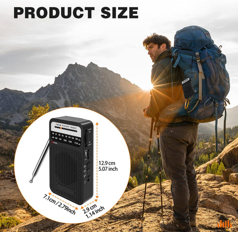 Portable AM FM Radio, Goodes Transistor Radio with Loud Speaker, 2AA Battery Operated for Indoor and Outdoor Use