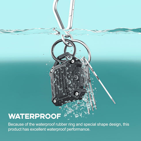 DOVICK Waterproof Airtag Keychain Holder Case 4 Pack, Full Cover Compatible with Apple Air Tag Tracker