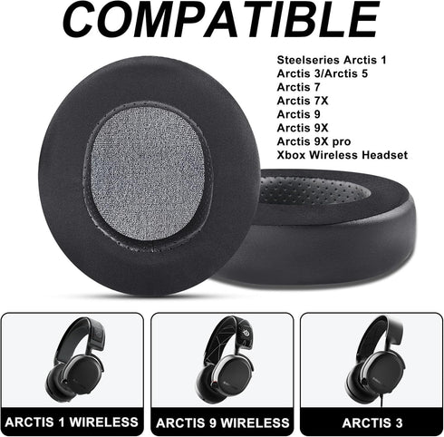 GVOEARS Cooling Gel Replacement Ear Pads Cushions for Steelseries Arctis 1/3/5/7/7X/9/9X/Pro/Prime/Xbox (Do Not Fit Any Arctis Nova) Wireless Headset, Earpads with High-Density Foam Ice Silk fabric