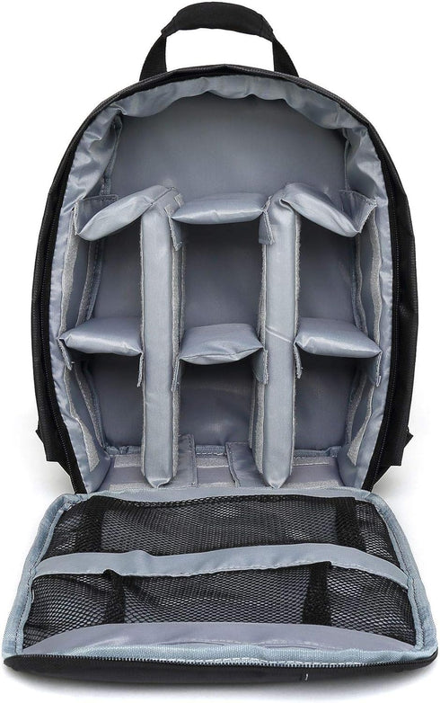 Waterproof SLR/DSLR Camera Backpack - Shoulder Bag Travel Case for Canon Nikon Sony Digital Lens (Medium, Grey)