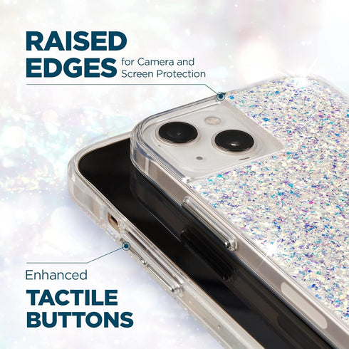 Case-Mate Twinkle Stardust iPhone 13 Case for Women - Luxury Glitter, 10ft Drop Protection, Wireless Charging, Shock