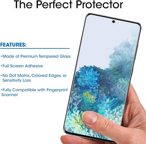amFilm Ultra Glass Screen Protector for Galaxy S20, (2 Pack) Tempered Glass, UV Gel Application, Compatible with