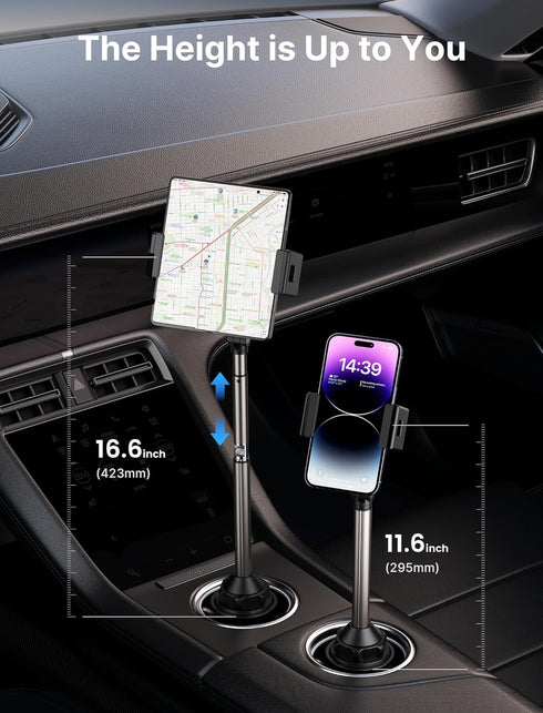 JSAUX Universal Cup Holder Mount for Foldable Phone - Compatible with iPad Mini, Samsung Galaxy Z Fold 6/5/4, Pixel 9
