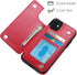 HianDier Wallet Case for iPhone 11, 6.1-inch Slim Protective Cover with Credit Card Slot Holder, Red
