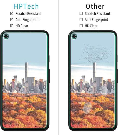 HPTech Tempered Glass Screen Protector (2 Pack) for Google Pixel 4a, Anti Scratch, Easy Install, Bubble Free