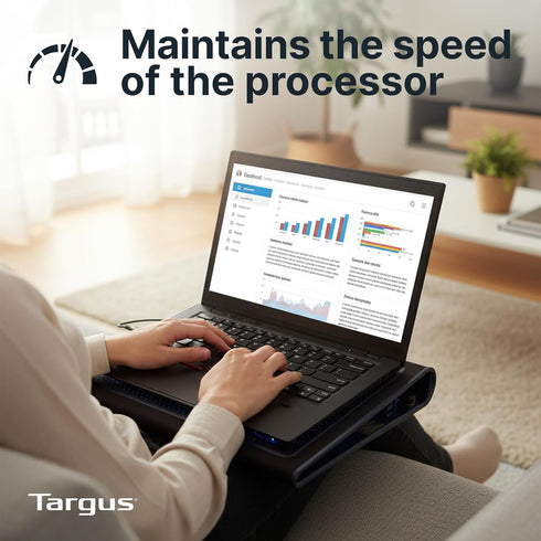 Targus 17 Inch 17" (AWE55US) Dual Fan Lap Chill Mat - Soft Neoprene Laptop Cooling Pad for Heat Protection, Fits Most