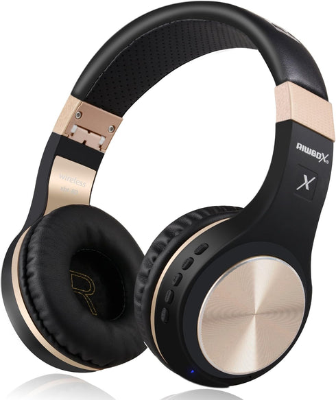 Riwbox XBT-80 Bluetooth Headphones, Folding Stereo Wireless Over Ear Headset with Microphone and Volume Control