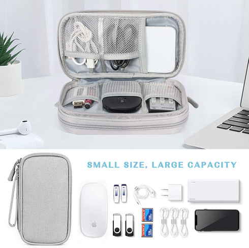 FYY Travel Cable Organizer Bag, Portable Waterproof Double Layers Case for Cord, Charger, Phone, Earphone