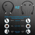 AMORNO Foldable Bluetooth Headphones, Wireless Neckband Sports Headset with Retractable Earbuds, Noise Cancelling, Black