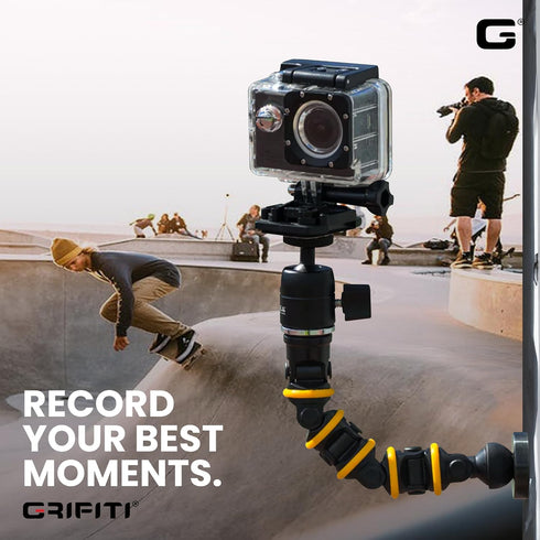 GRIFITI Nootle Recon 5 Flex Arm Leg Magnetic Foot Mini Ball Head Camera Mount Stand, 6 Inch Flexible Mevo Mount