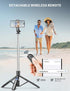 71" Phone Tripod & Selfie Stick, All in One Extendable Cell Phone Tripod with Wireless Remote, Compatible with iPhone &