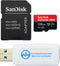 SanDisk Extreme Pro 128GB V30 A2 MicroSDXC Memory Card for DJI Mavic Air 2 Drone, Bundle with Card Reader