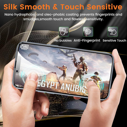 iPhone 14 Privacy Screen Protector 3+3 Pack, 9H Hardness Anti-Spy Tempered Glass & Camera Lens Protectors, Bubble-Free.