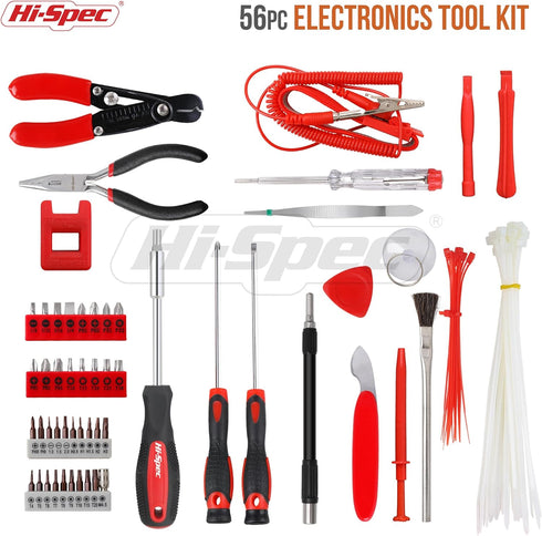 Hi-Spec 56pc Electronics Repair & Opening Tool Kit Set for Laptops, Devices, Computers, PC Building & Gaming Accessories
