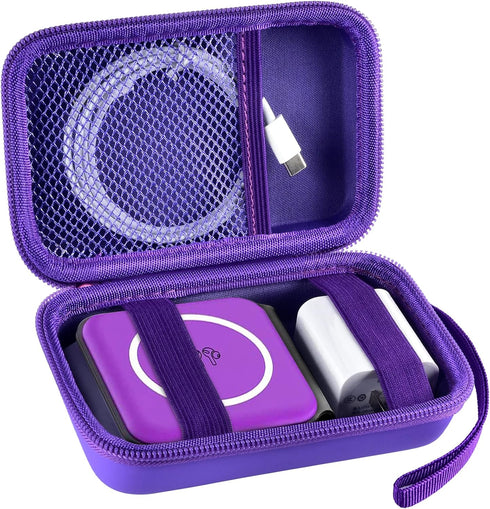 Travel Case for UCOMX 3 in 1 Wireless Charger, Foldable Magnetic Charging Station Storage Holder Bag, Purple