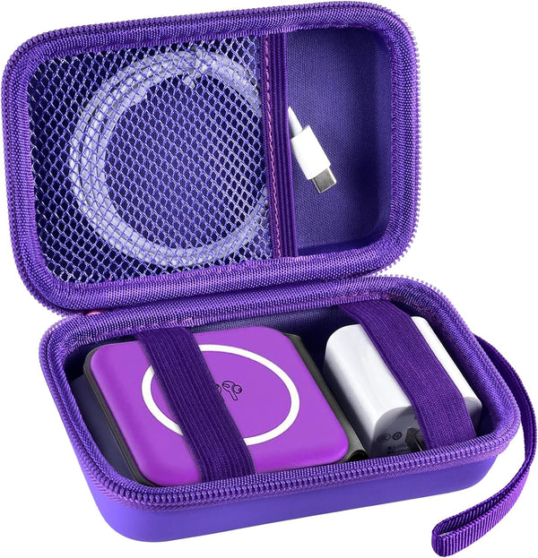 Travel Case for UCOMX 3 in 1 Wireless Charger, Foldable Magnetic Charging Station Storage Holder Bag, Purple