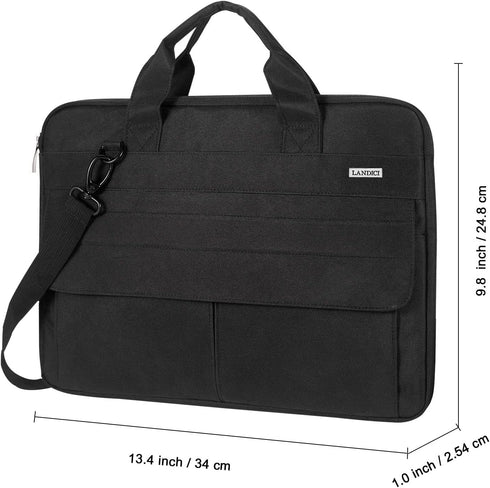 LANDICI Laptop Bag Carrying Case 13-14 inch with Shoulder Strap, Slim Waterproof Computer Sleeve