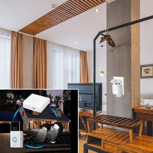 HOLACA Outlet Wall Mount for Ring Smart Lighting Bridge, Easily Be Moved, Saving Space, No Messy Wires and Screws