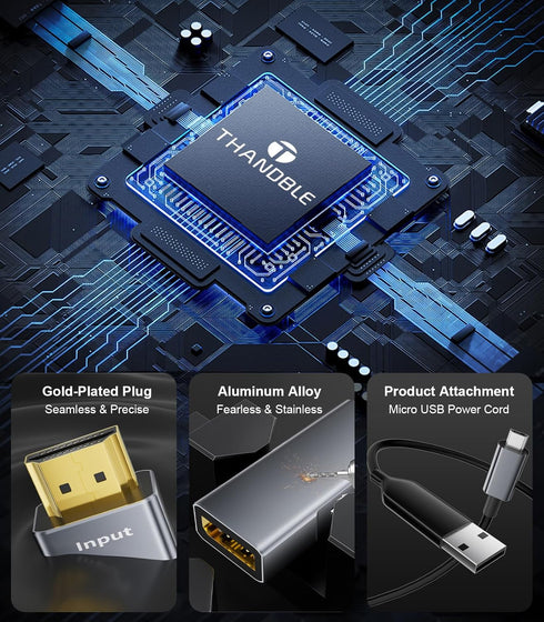HDMI to DisplayPort Adapter (4K@60Hz) HDMI Male to DP Female Converter, Compatible with Laptops, PS5, AMD, NVIDIA - 1