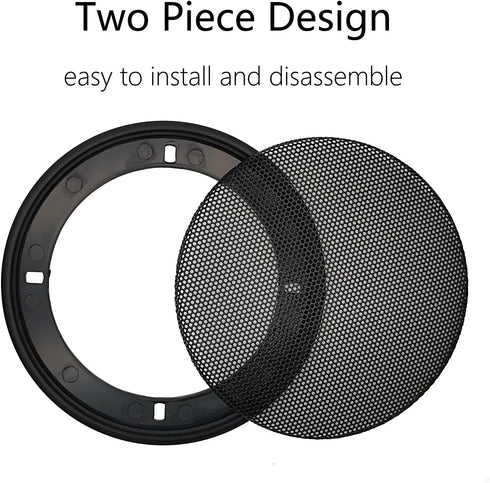 4" Speaker Grill Covers, Car Speaker Subwoofer Guard Protector, ABS Plastic Frame with Metal Mesh, Black - 2Pcs