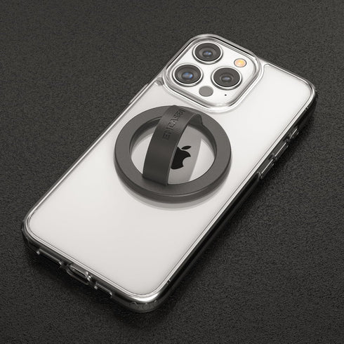 ENCASED Thin Black Silicone Magnetic Phone Grip Holder - Compatible with MagSafe