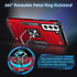Anqrp Galaxy S21 FE Case - Military Grade Protective Cover with Rotatable Metal Ring Kickstand, Red