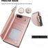 Bocasal Wallet Case for iPhone 7 Plus/8 Plus, 5.5 Inch, Rose Gold, 3 Card Slots, Cash Holder, Zipper Design, Magnetic