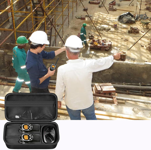 ANKHOH Walkie Talkie Case Holder for 50 Channel GMRS Two-Way Radio, Hard Storage Carrying Box for Rechargeable
