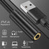 Pasow USB to 3.5mm Jack Audio Adapter - USB to Headphone Jack Adapter Cable with TRRS 4-Pole Mic-Supported