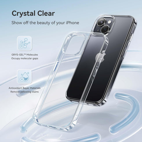 CASEKOO Crystal Clear Case for iPhone 14/iPhone 13, Military Grade Drop Protection, Shockproof for 6.1 inch