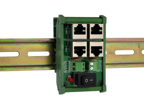 CZH-LABS DIN Rail Mount 2 Ports Passive RJ45 PoE Power Injection Board, Power Over Ethernet Injector