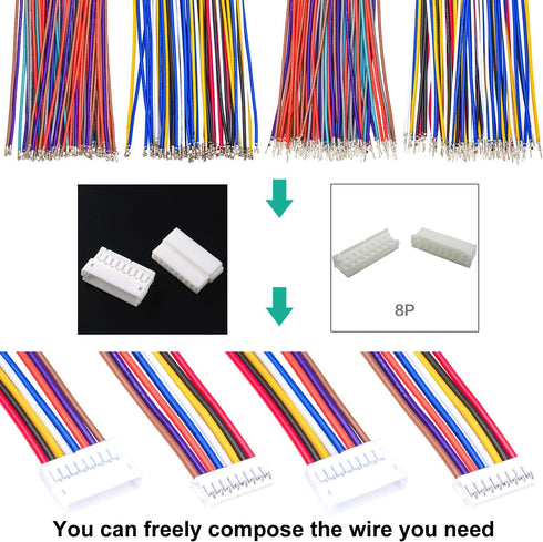 JST Connector Kit 1.5mm Pitch JST-ZH 1.5 Male Female Connector with Premium 28AWG Pre-Crimped Extension Cables