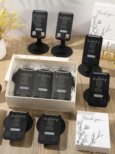 Saysurey 10 360 Pcs Employee Appreciation Gifts Bulk Rotating Phone Stand for Desk, Cell Phone Holder with Inspiring