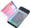 CheapSunday ID Card Holder for Back of Phone, Leather Phone Wallet Stick On with Stand, Flip Waterproof Leather